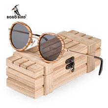 Carica l&#39;immagine nel visualizzatore di Gallery, BOBO BIRD Oval Sunglasses Women Polarized Wood Sun Glasses in Wooden Gift Box Metal Temple gafas uv400 mujer W-AG027