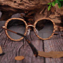 Carica l&#39;immagine nel visualizzatore di Gallery, BOBO BIRD Oval Sunglasses Women Polarized Wood Sun Glasses in Wooden Gift Box Metal Temple gafas uv400 mujer W-AG027