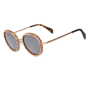 BOBO BIRD Oval Sunglasses Women Polarized Wood Sun Glasses in Wooden Gift Box Metal Temple gafas uv400 mujer W-AG027