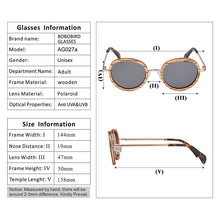 Carica l&#39;immagine nel visualizzatore di Gallery, BOBO BIRD Oval Sunglasses Women Polarized Wood Sun Glasses in Wooden Gift Box Metal Temple gafas uv400 mujer W-AG027