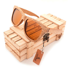 Load image into Gallery viewer, BOBO BIRD Polarized Men&#39;s Brand Mirror Eye Wear Women Handmade Original Wooden Sunglasses for Friends as Gifts