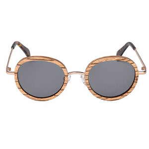 BOBO BIRD Polarized Wood Sunglasses Zebrawood Frame UV400 Retro Design For Men or Women-C-AG027