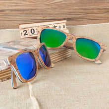 Load image into Gallery viewer, BOBO BIRD Polarized Wooden Bamboo Sunglasses Men Top Brand Design Original  UV protection Sun Glasses Oculos de sol mas