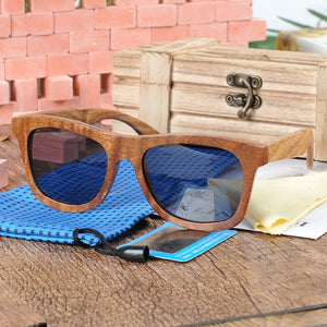 BOBO BIRD Retro Polarized Sunglasses Women Men Full Wooden Frame Men Wooden Glasses Eyewear Oculos De Sol