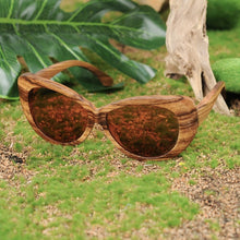 Load image into Gallery viewer, BOBO BIRD Sunglasses Men Wooden Glasses Women Eyewear Polarized Lens gafas de sol mujer Zebra Wood Frame Engrave Logo
