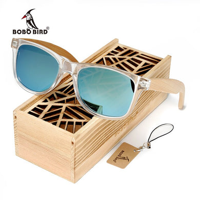 BOBO BIRD Occhiali da sole unisex in bambù da donna Occhiali da sole polarizzati in legno Colore trasparente Occhiali da uomo Regali per feste Dropship 