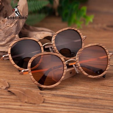 BOBO BIRD Zebra in legno di bambù Occhiali da sole in legno Occhiali da sole polarizzati Occhiali da donna gafas de sol mujer in scatola di legno 