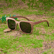 Load image into Gallery viewer, BOBO BIRD Wooden Sunglasses Men BambooBlack Walnut Polarized UV ProtectionCustmoize engrave Eyewear Sun Glasses in Wood Gift Box