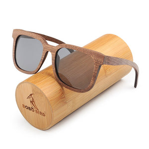 BOBO BIRD Wooden Sunglasses Men BambooBlack Walnut Polarized UV ProtectionCustmoize engrave Eyewear Sun Glasses in Wood Gift Box