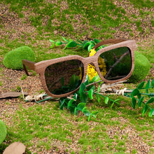 Load image into Gallery viewer, BOBO BIRD Wooden Sunglasses Men BambooBlack Walnut Polarized UV ProtectionCustmoize engrave Eyewear Sun Glasses in Wood Gift Box