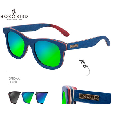 BOBOBIRD Wooden Sunglasses Men Protection Eyewear Ladies Sun Glasses Polarized Fashionable Colors 3 Models In Wood Gift Box