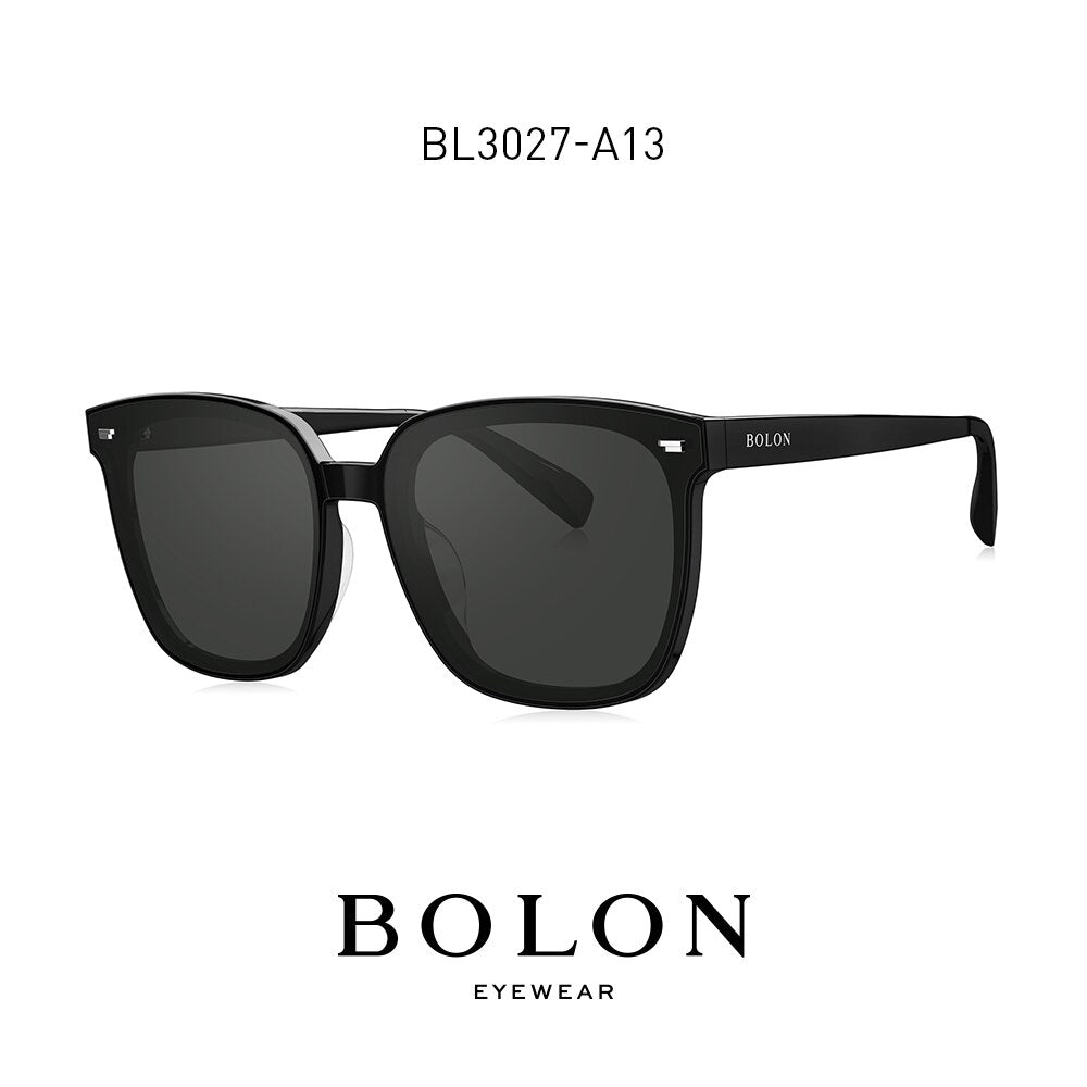 BOLON 2023 Men Square Black Sunglasses Premium Quality Polarized Dark Sunglasses BL3027&BL3037 ( 2 size available)