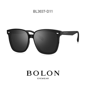 BOLON 2023 Men Square Black Sunglasses Premium Quality Polarized Dark Sunglasses BL3027&BL3037 ( 2 size available)