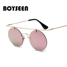 Load image into Gallery viewer, BOYSEEN Men Women Brand Designer Glasses Classic Round Rimless Steampunk Sunglasses Vintage Eyewear  UV400