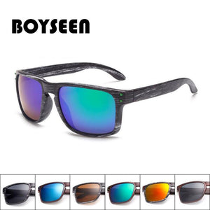 BOYSEEN man  sunglasses UV400 imitation wood travel sunglasses classic retro rivet sunglasses sunglasses man 709