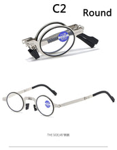 Load image into Gallery viewer, BOYSEEN Metal Oval Square Presbyopic Folding Reading Glasses Men Anti-Blue Light Blocking Computer Eyeglasses Frame For Reading