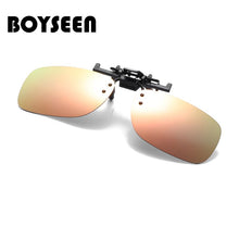 Carica l&#39;immagine nel visualizzatore di Gallery, BOYSEEN Polarized Sun Glasses Clip On Sunglasses Online 3 Size Driving Night Vision Lenses Plastic Case, Anti-UVA Shades 203