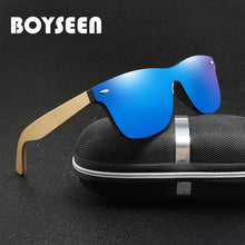 Load image into Gallery viewer, BOYSEEN Retro Wood Rainbow Membrane Sunglasses Men Bamboo Sunglass Women Brand Design Sport Goggles Sun Glasses Shades