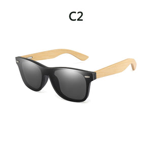 BOYSEEN Retro Wood Rainbow Membrane Sunglasses Men Bamboo Sunglass Women Brand Design Sport Goggles Sun Glasses Shades