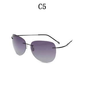 BOYSEEN Titanium frame Rimless Polarized sunglasses Super light Men mirror Sunglasses designer sun glasses 2117
