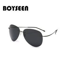 Load image into Gallery viewer, BOYSEEN Titanium frame Rimless Polarized sunglasses Super light Men mirror Sunglasses designer sun glasses 2117