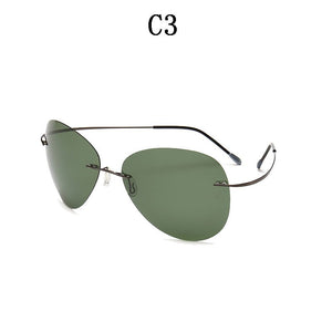 BOYSEEN Titanium frame Rimless Polarized sunglasses Super light Men mirror Sunglasses designer sun glasses 2117