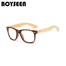 Load image into Gallery viewer, BOYSEEN Vintage Retro Rivet Eyeglasses Frame Men Women Bamboo Wooden Myopia Prescription Optic Glasses Frame With Clear Lens