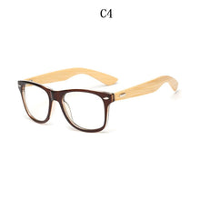Load image into Gallery viewer, BOYSEEN Vintage Retro Rivet Eyeglasses Frame Men Women Bamboo Wooden Myopia Prescription Optic Glasses Frame With Clear Lens