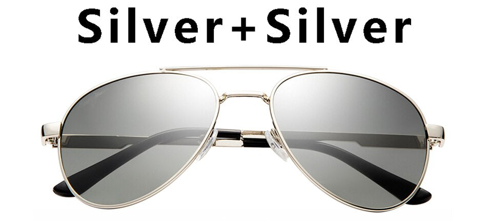 BRAND DESIGN Pilot Sunglasses Men Waterfront Eyewear Metal Frame Anti-Glare Lens Fishing Sun Glasses Male UV400