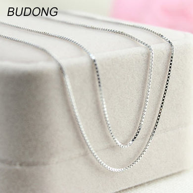 Collana a catena sottile da 1 mm di larghezza per donna Collana semplice in argento sterling 925 con gioielli lunghi 40 cm/45 cm/50 cm/60 cm 