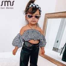 Load image into Gallery viewer, Baby Cat Eye Sunglasses Kids Diamond Crystal Sun Glasses UV400 Summer Shades Black Red Small Eyewear  Gafas de