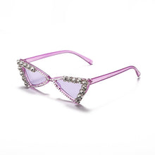 Load image into Gallery viewer, Baby Cat Eye Sunglasses Kids Diamond Crystal Sun Glasses UV400 Summer Shades Black Red Small Eyewear  Gafas de