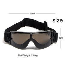 Load image into Gallery viewer, Ballistic X800 Army Sunglasses 3 Lens Kit Military Sun Shield Night Vision Anit-UV Combat War Game Eyeshields with Case