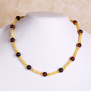 Baltic Sea Amber Loose Beads Round Blood Cooper Chain Necklace Jewellery Lanyard Prime Chain identification design factory direc
