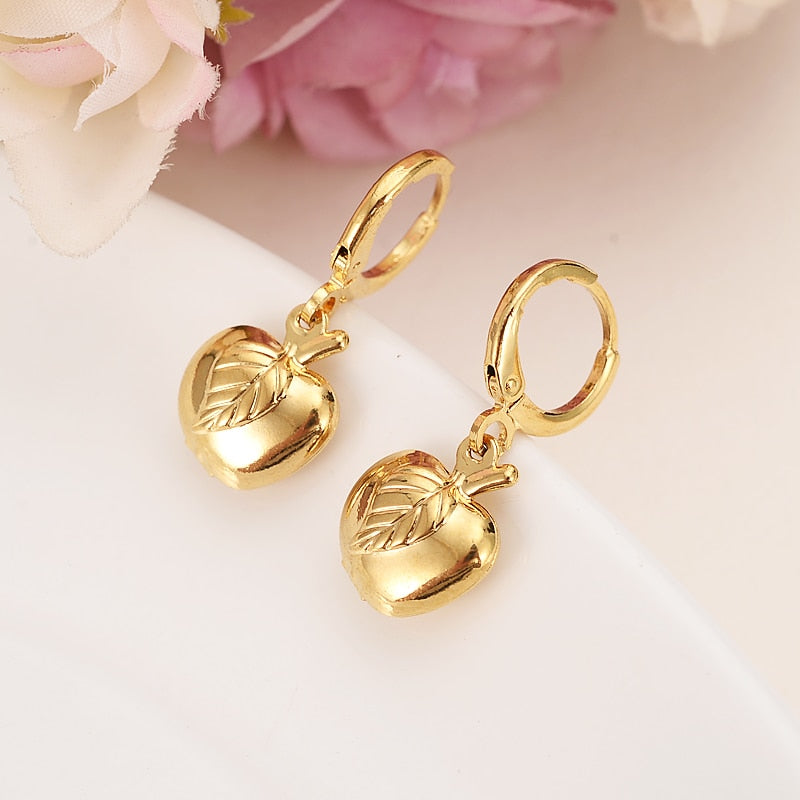 Classical Africa Apple drop Earrings for Women / Girl, Gold Color Arab Middle Eastern Jewelry Mom Gifts