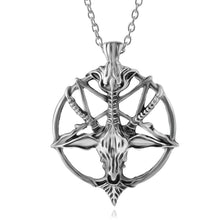 Load image into Gallery viewer, Baphomet Inverted Pentagram Goat Head Pendant Necklace Bread Sheepshead Sigil Laveyan Lavey Necklaces &amp; Pendant #277772