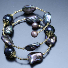 Carica l'immagine nel visualizzatore di Gallery, Deep Colour Mixed-colour Baroque Natural Pearl Bracelet No Buckle (2-3 times around wrist of any size)