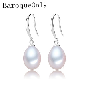 Real natural pearl earrings for women 925 silver jewelry wedding girl birthd gift drop earring