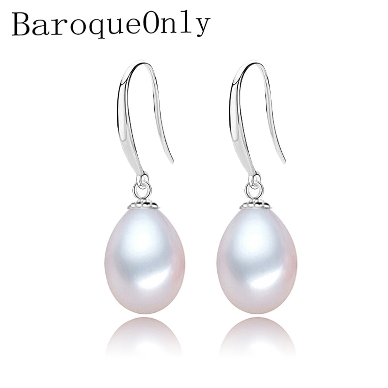 Real natural pearl earrings for women 925 silver jewelry wedding girl birthd gift drop earring