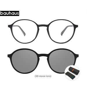 Bauhaus Brand Classic Clip On Sunglasses Men Women Magnet Eyewear Glasses Frames ultem Optical Glasses Frame
