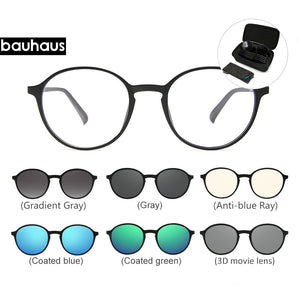Bauhaus Brand Classic Clip On Sunglasses Men Women Magnet Eyewear Glasses Frames ultem Optical Glasses Frame