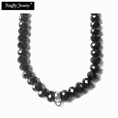 Beaded Necklace Faceted Charm Carrier,Europe Trendy Club European 2018 Fashion Gift Jewelry 925 Sterling Silver For Men Women