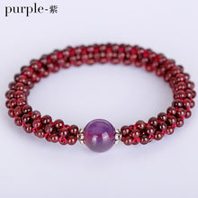 Load image into Gallery viewer, Beaded garnet bracelet for women Fancy beaded garnet jewelry of bracelets