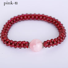 Load image into Gallery viewer, Beaded garnet bracelet for women Fancy beaded garnet jewelry of bracelets