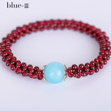 Load image into Gallery viewer, Beaded garnet bracelet for women Fancy beaded garnet jewelry of bracelets