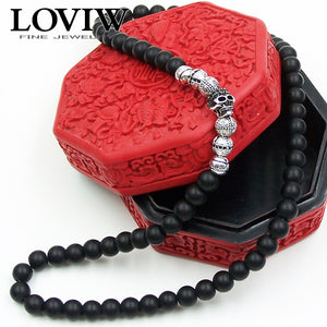 Beads Necklace Skull & cross 2018 Brand New Fashion Jewelry Thomas Style Bijoux Gift For Men Women Friends Obsidian necklaces