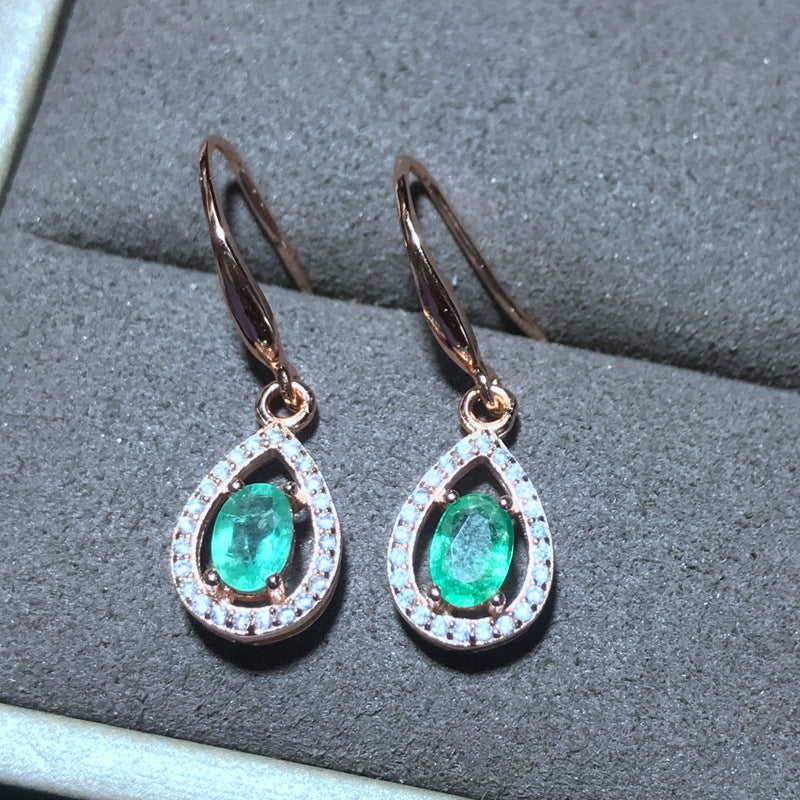 Beautiful Emerald Earrings Solid 925 Sterling Silver 2018 Jewelry For Women