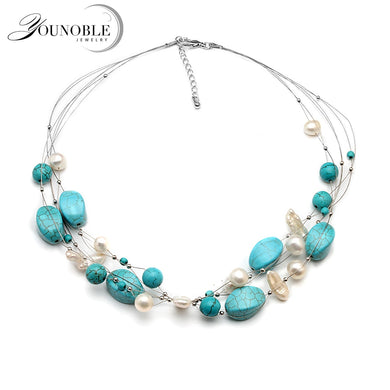Beautiful big pearl necklace for women,surprise cute boho necklace wife birthd gift