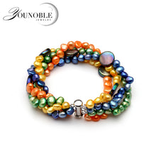 Load image into Gallery viewer, Beautiful natural multi layer pearl bracelet,double bohemia charms bracelet pearl strands girl trendy birthd gift