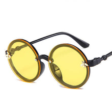 Load image into Gallery viewer, Bee Round Sunglasses Boy Classic Girl Cartoon Little Bee Big Frame Sun Glasses Children Eyewear UV400